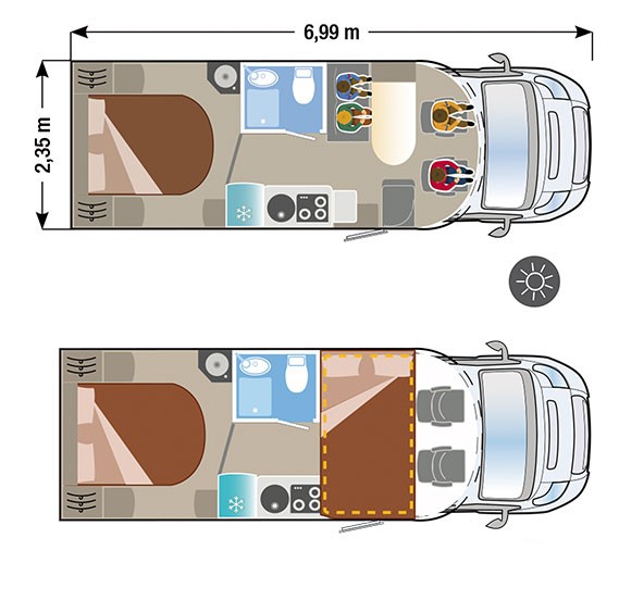 Plattegrond Sun Driver T695 automaat